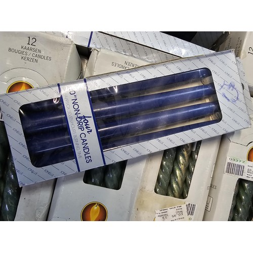 6 - Two boxes containing a large quantity of boxed as new candles and a quantity of boxed as new candle ... 