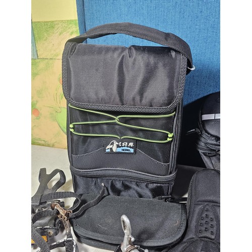 13 - A box containing a quantity of cycling accessories to include slime smart tubes, a rechargeable fron... 