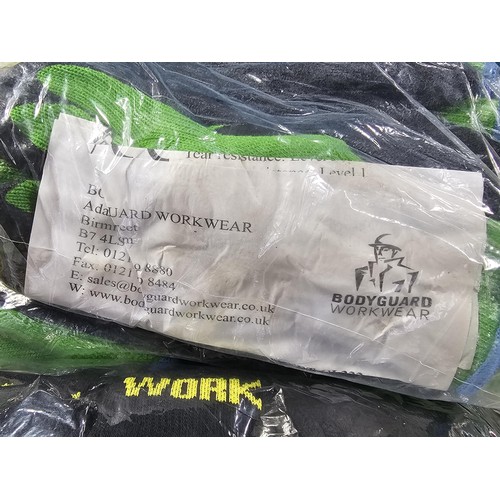 15 - A large quantity of new and sealed Asda work gloves along with twelve pairs of work socks.