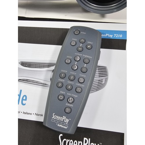 23 - A Infocus Screenplay 7210 good quality Projector with a HDMI conversion cable, power cable and instr... 