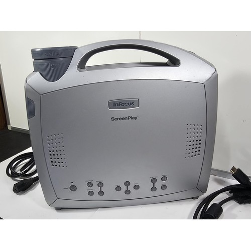 23 - A Infocus Screenplay 7210 good quality Projector with a HDMI conversion cable, power cable and instr... 