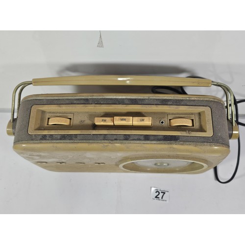 27 - A reproduction Bush radio with a dial to the front, complete with power cable.