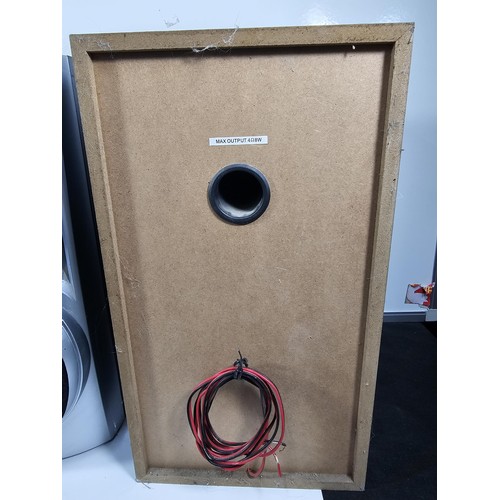 29 - A pair Sony table top speakers with a wood veneer along with a pair of unbranded speakers