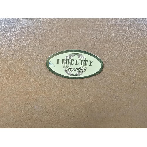 40 - A cased vintage Fidelity record player 4 speed complete with carry case, no plug fitted.