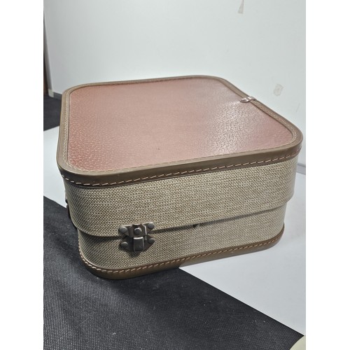 40 - A cased vintage Fidelity record player 4 speed complete with carry case, no plug fitted.