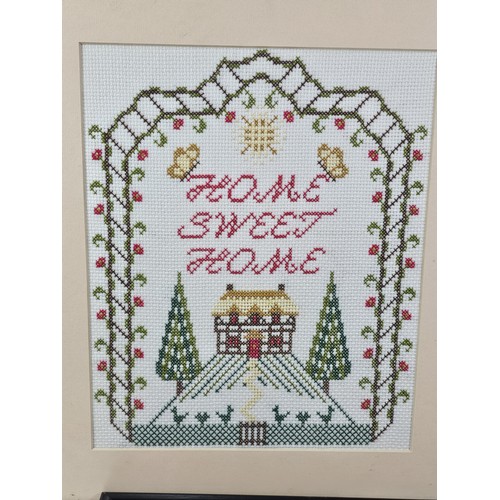 43 - A collection of 6x good quality hand made tapestry and needlework pictures to include a Harth and sh... 