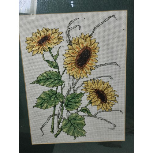43 - A collection of 6x good quality hand made tapestry and needlework pictures to include a Harth and sh... 
