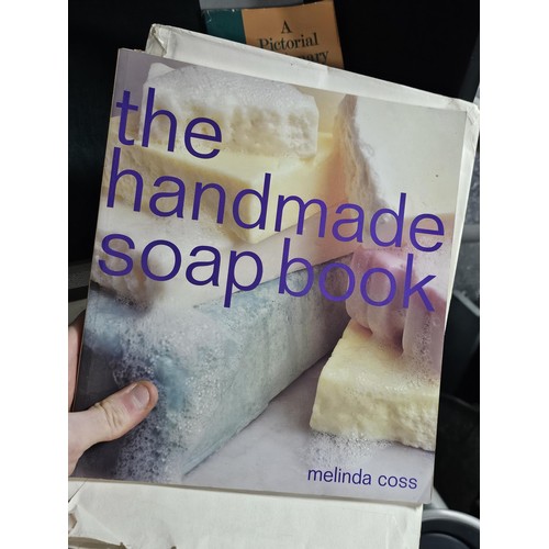 74 - A quantity of books to include books on antiques, home making, plants, home made soaps, law, mosaic ... 