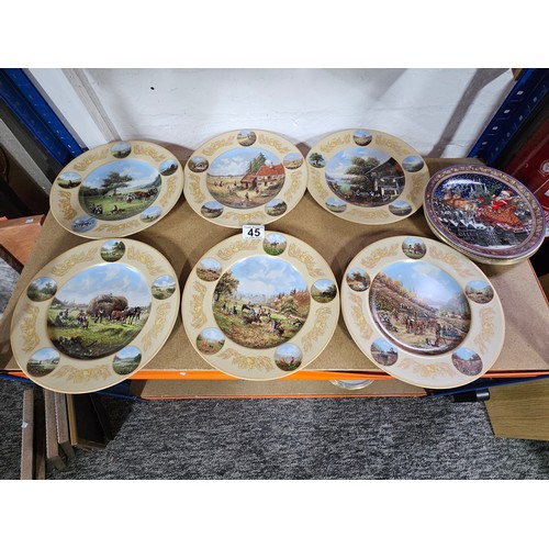 45 - Collection of collectable plates to include 6x picture plates dated from the 1990's designed by Chri... 