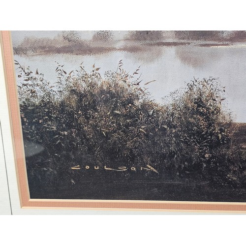 51 - A good quality Culson framed and glazed print of a Heron by a lake in good order with a cream mount ... 