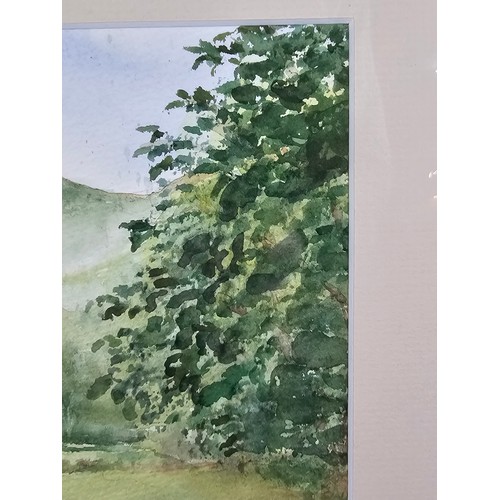 53 - A good quality framed and glazed water colour of Llandinam, signed to the lower left M Evans, the pi... 