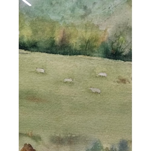 53 - A good quality framed and glazed water colour of Llandinam, signed to the lower left M Evans, the pi... 