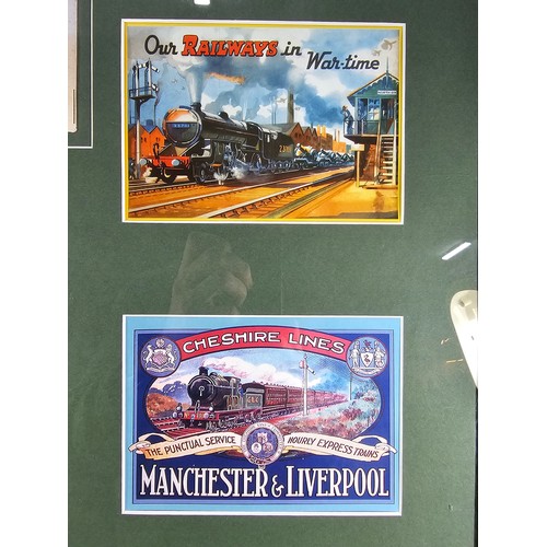 61 - Large framed and glazed selection of reproduction propaganda wartime postcards, to include Royal Enf... 