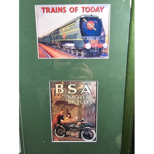 61 - Large framed and glazed selection of reproduction propaganda wartime postcards, to include Royal Enf... 