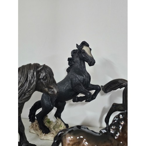 65 - A collection of ceramic horse figures to include a Beswick Sheltand pony and foal, the foal has chip... 