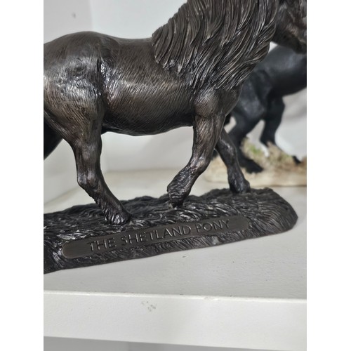 65 - A collection of ceramic horse figures to include a Beswick Sheltand pony and foal, the foal has chip... 