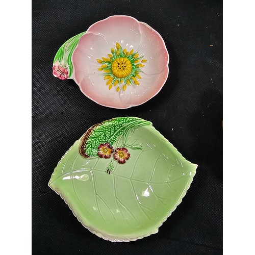 67 - A shelf of collectable to include a good quality liberty art deco style jug, a pair of hand painted ... 