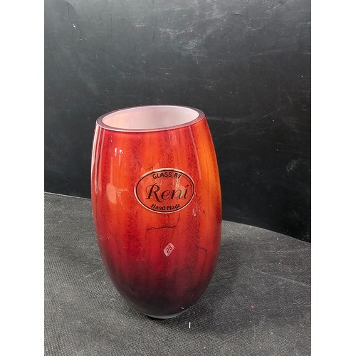 68 - A small quantity of collectable glassware to include two white and black spotted candle holders with... 
