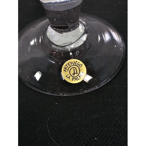 68 - A small quantity of collectable glassware to include two white and black spotted candle holders with... 