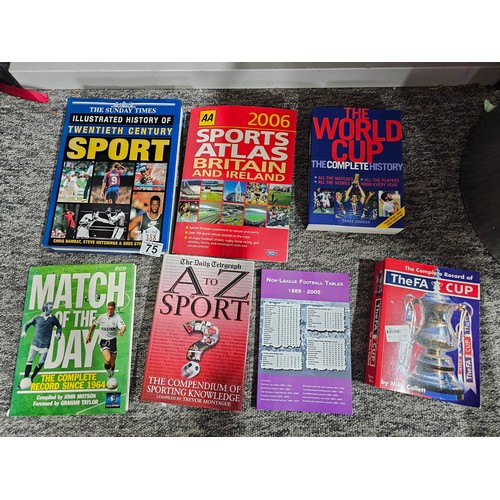 75 - A collection of sporting books to include the Sunday Times 20th Century Sport, Match of the Day Comp... 
