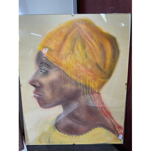 78 - A collection of 4 pictures to include an original oil on board painting of a Greek scene of a lady l... 