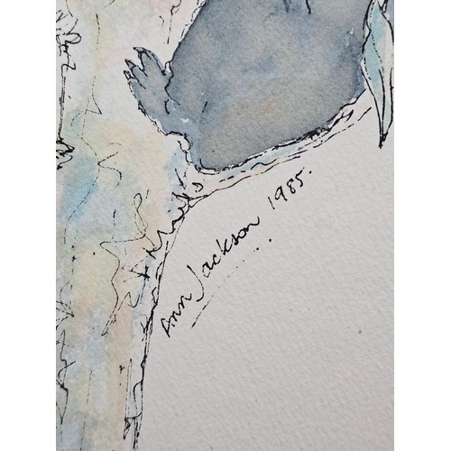 81 - 4 pictures to include a framed and glazed watercolour, a 3D picture of pigs, a framed and glazed wat... 