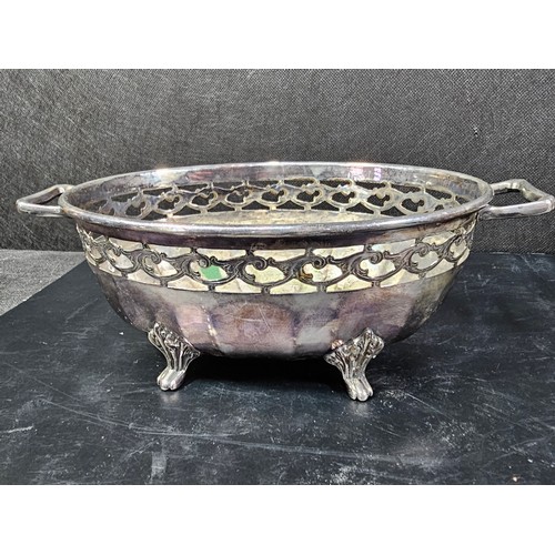 106 - A quantity of silver plated ware to include 2 table top candelabras with 2 matching single stem cand... 