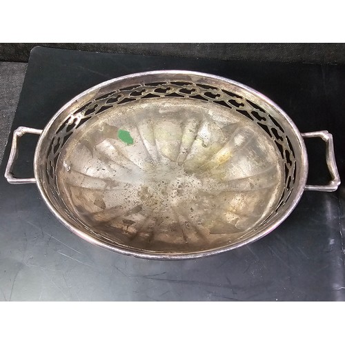 106 - A quantity of silver plated ware to include 2 table top candelabras with 2 matching single stem cand... 