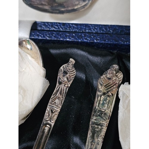 106 - A quantity of silver plated ware to include 2 table top candelabras with 2 matching single stem cand... 