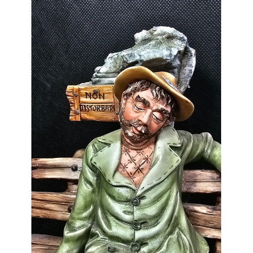 109 - A collection of 3 Capodimonte figurines to include a craftsman along with a tramp on a park bench an... 