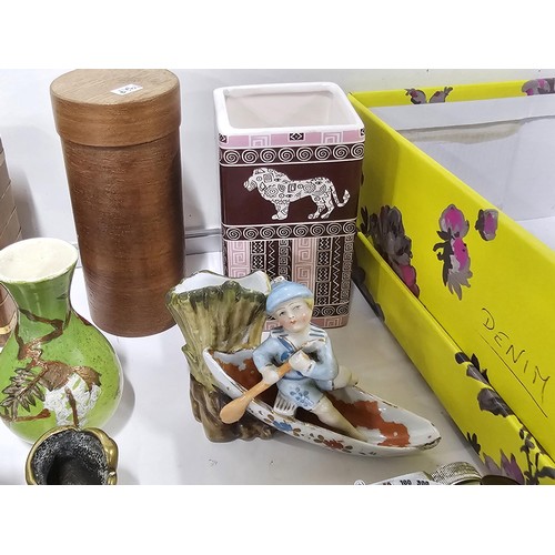 115 - 2x boxes of collectables to include cased HACO 35 S 35mm camera, 4x wooden handled corkscrews, 2x ci... 