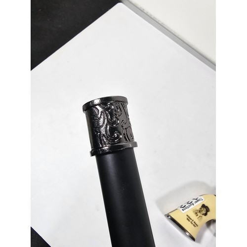 122 - A good quality novelty walking stick in the form of a handgun with a plastic grip with the name Bill... 