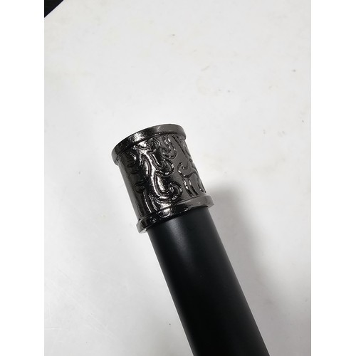 122 - A good quality novelty walking stick in the form of a handgun with a plastic grip with the name Bill... 