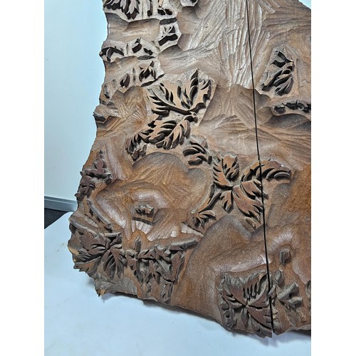 126 - 2x good quality antique large wooden print blocks, one with a leaf design the other with one having ... 