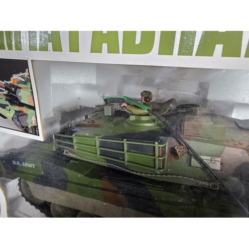 148 - Large boxed Hobby Engine 1:16 scale M1A1 Abrams Tank is a plastic model replica of a military tank w... 