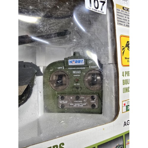 148 - Large boxed Hobby Engine 1:16 scale M1A1 Abrams Tank is a plastic model replica of a military tank w... 