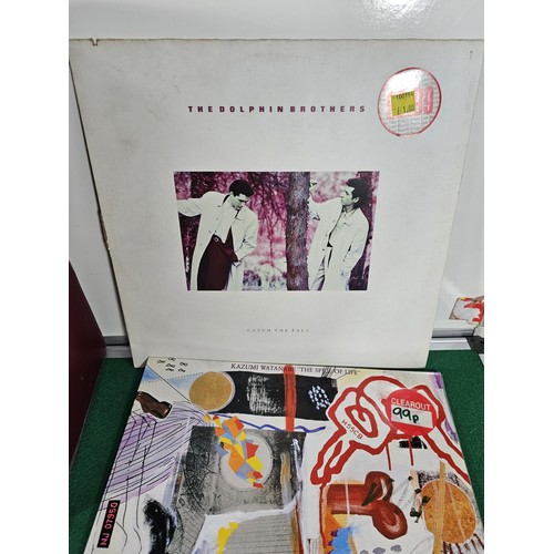 186 - A red box containing a quantity of over 40x LP's of assorted genre and artists to include The Shadow... 