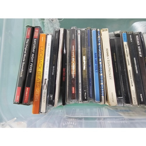 188 - Crate containing a large quantity of 50 plus assorted CD's of various genre, to include T-Rex, Maddo... 