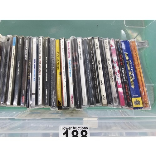188 - Crate containing a large quantity of 50 plus assorted CD's of various genre, to include T-Rex, Maddo... 