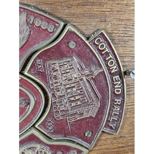 210 - An International Waterways Association (IWA) commemorative Plaque display, comprising of a hardwood ... 