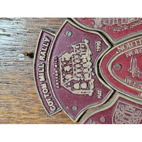210 - An International Waterways Association (IWA) commemorative Plaque display, comprising of a hardwood ... 