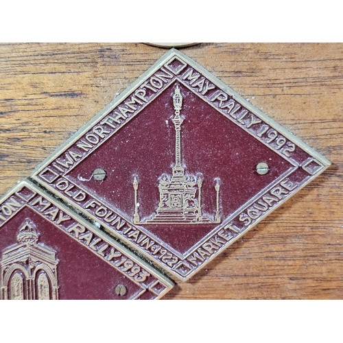 210 - An International Waterways Association (IWA) commemorative Plaque display, comprising of a hardwood ... 