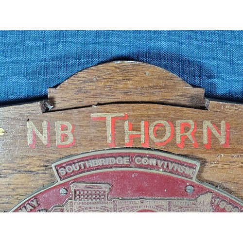 210 - An International Waterways Association (IWA) commemorative Plaque display, comprising of a hardwood ... 