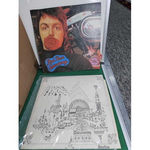 190 - A box containing a quantity of assorted LP's of different genre, to include Wings, Pink Floyd, David... 