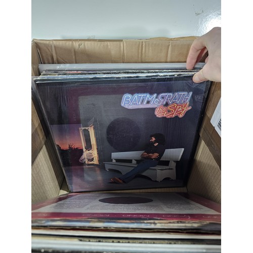 190 - A box containing a quantity of assorted LP's of different genre, to include Wings, Pink Floyd, David... 