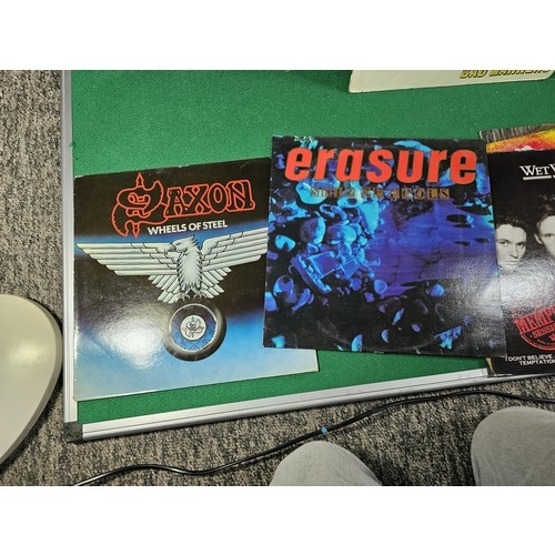 190 - A box containing a quantity of assorted LP's of different genre, to include Wings, Pink Floyd, David... 