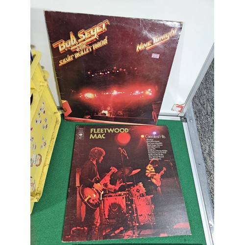 195 - Crate containing a quantity of assorted LP's of various genre to include U2, Adam Ant, Slade, ABBA, ... 