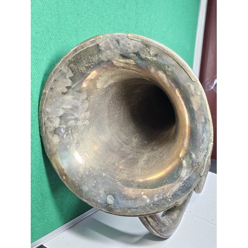 162 - A vintage Class A three valve silver plated Tuba by Boosey & Co, London, has a clear makers stam... 