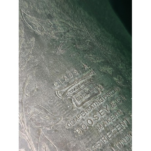 162 - A vintage Class A three valve silver plated Tuba by Boosey & Co, London, has a clear makers stam... 