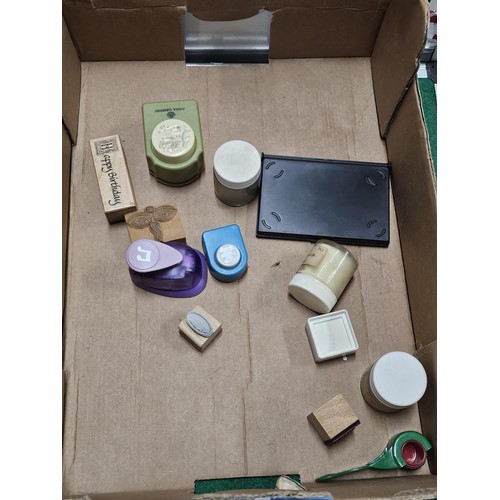 175 - Large collection of collectables to include ink stamps, bark effect pillar candle holder with heart ... 